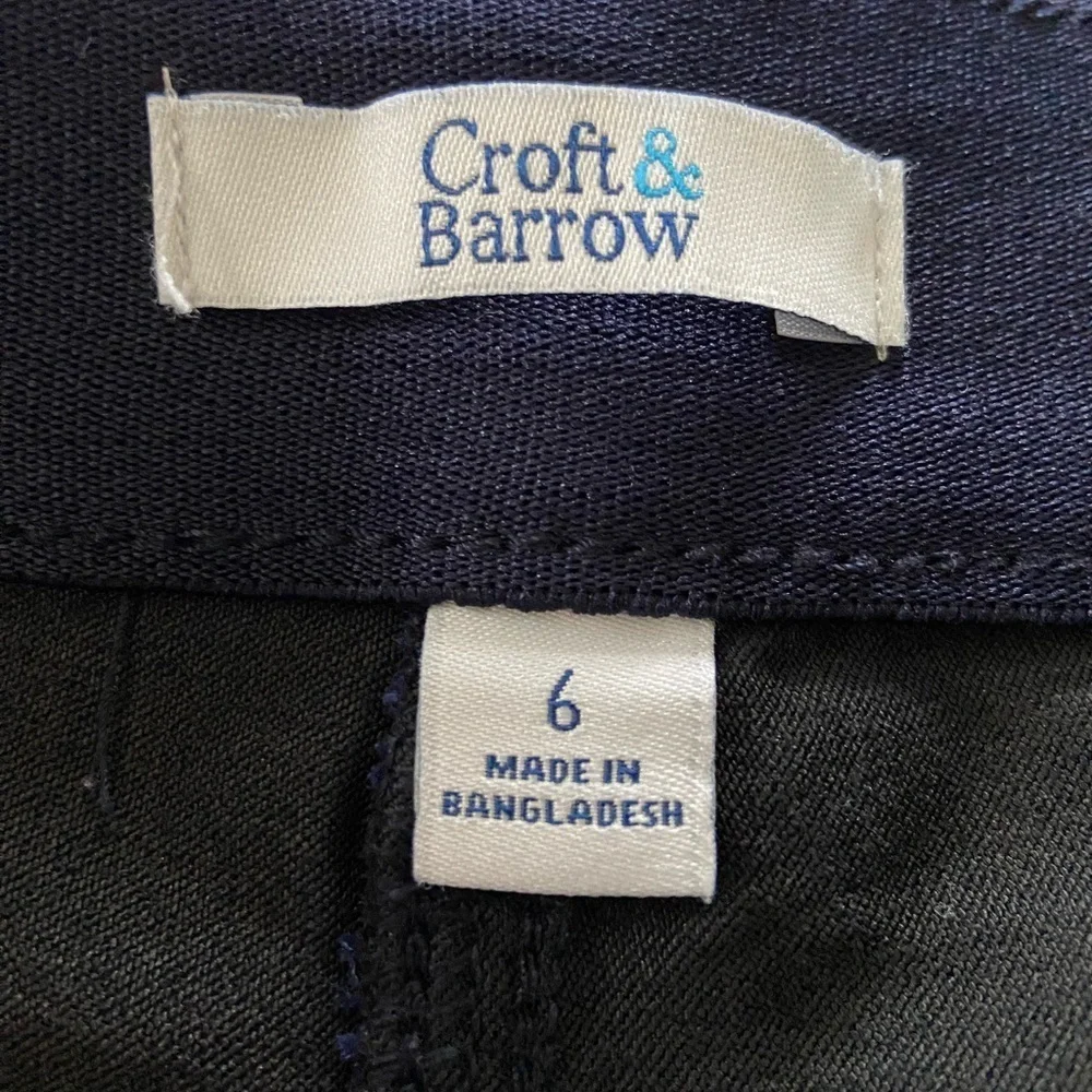 Croft & Barrow Utility Pants Tapered Leg Midrise Navy Stretch Waist Size 6 - Picture 4 of 13